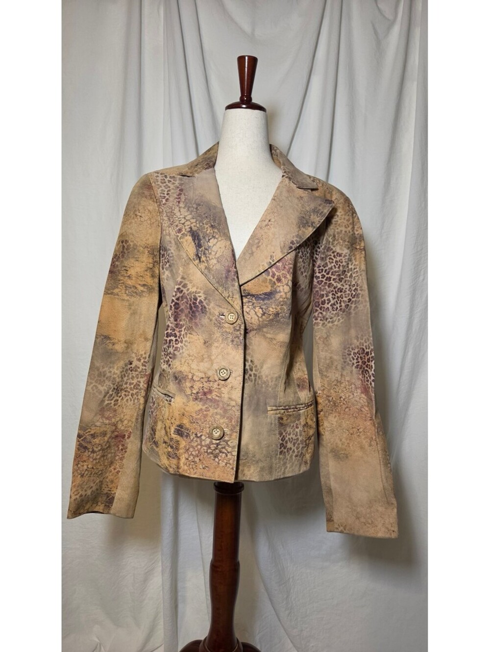 Vintage Leather Statement Jacket Size 14 Vintage Vakko Sport, 1990s
